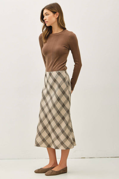 Plaid Midi Skirt