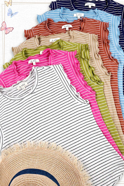 Brushed Ruffle Sleeve Tank