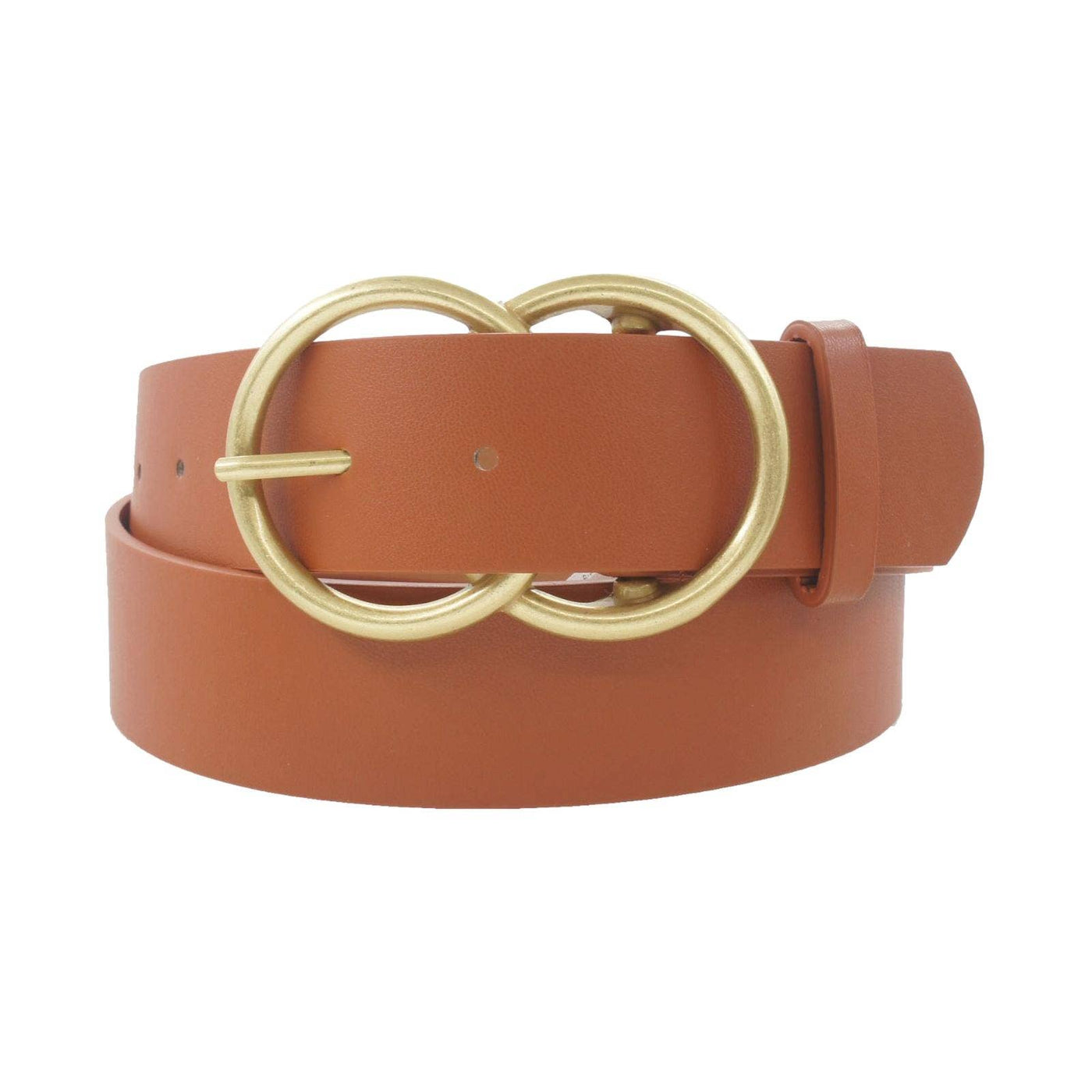 Thick Double Ring Belt Matte Bronze