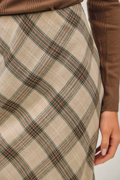 Plaid Midi Skirt