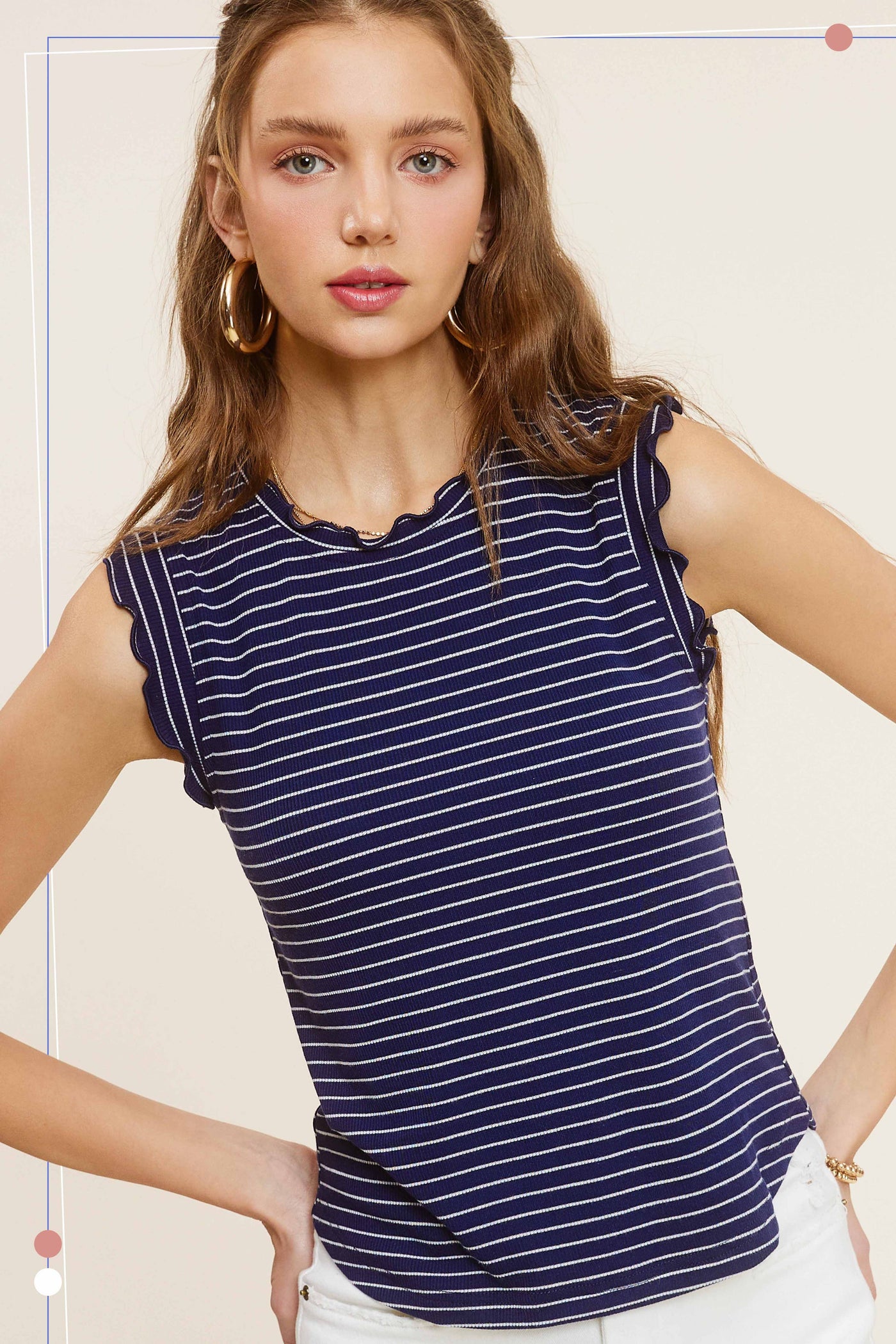 Brushed Ruffle Sleeve Tank