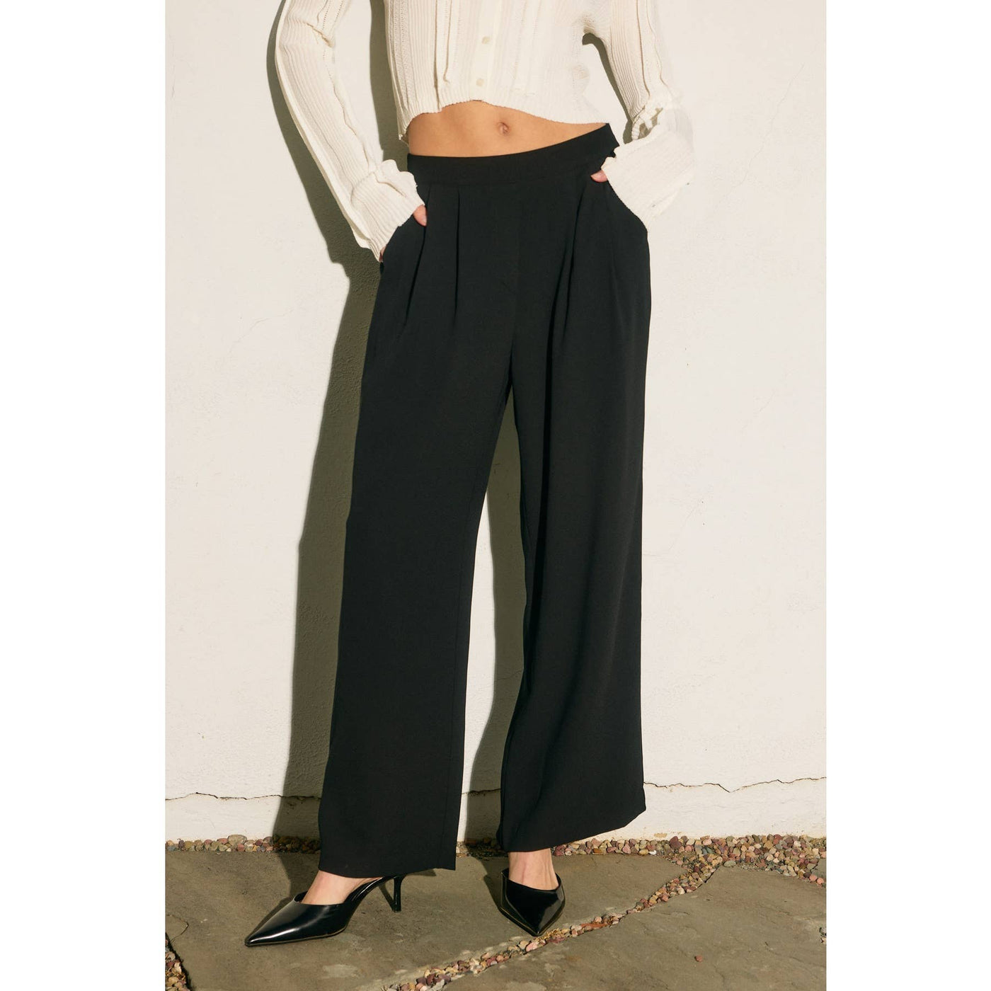 Pull On Wide Leg Trousers