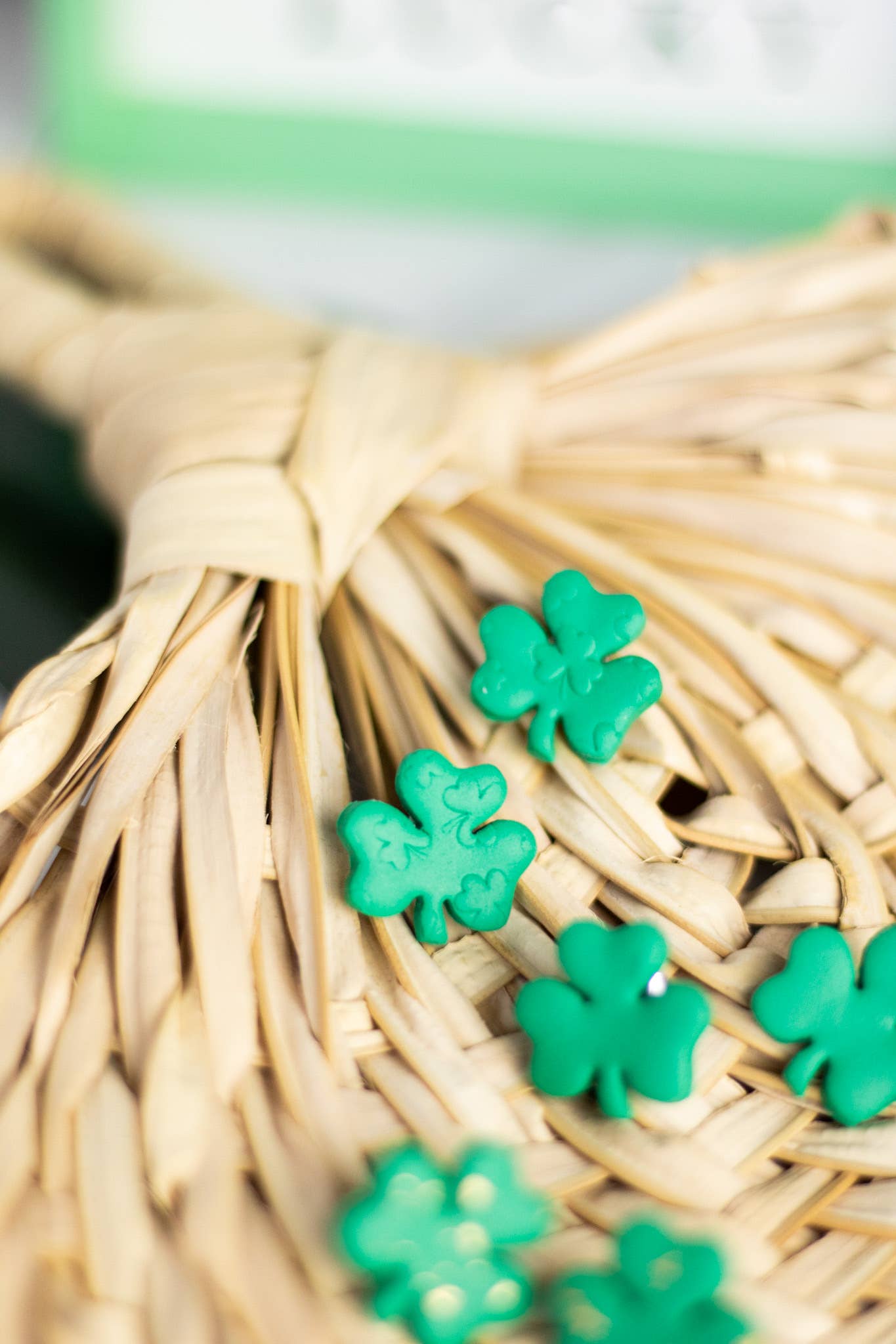 Shamrock Studs: Solid green