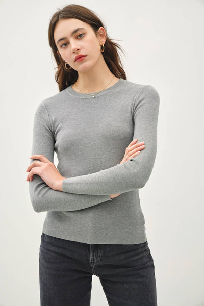 Ribbed Pullover in Cream