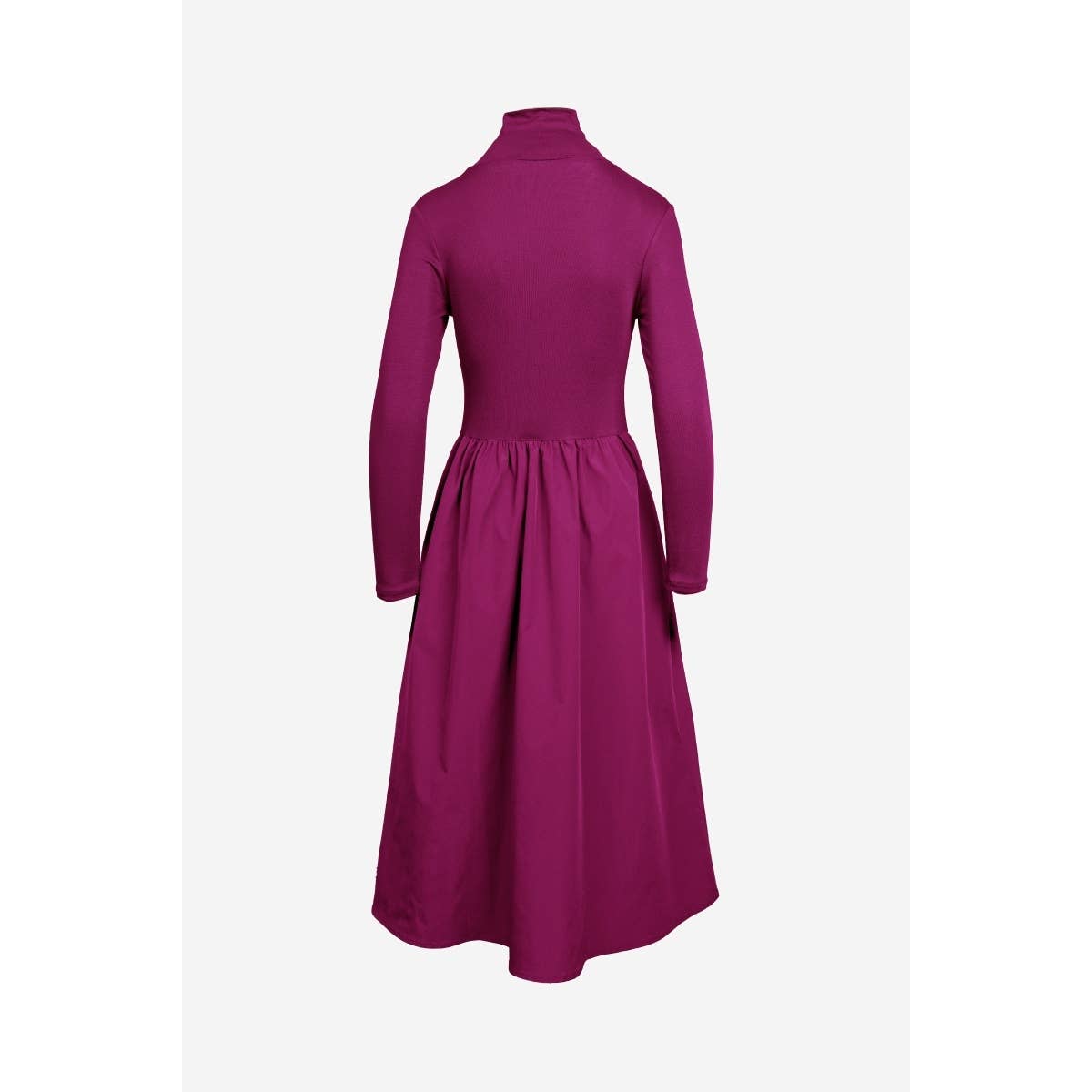 Mock Neck Mixed Media Maxi Dress
