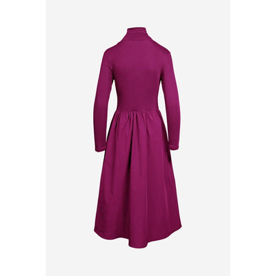 Mock Neck Mixed Media Maxi Dress