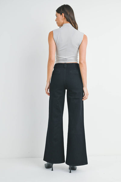 Patch Pocket Wide Leg Flare