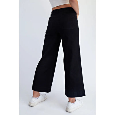 Cotton Twill Crop Pants