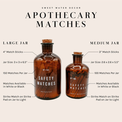 Apothecary Safety Matches, White