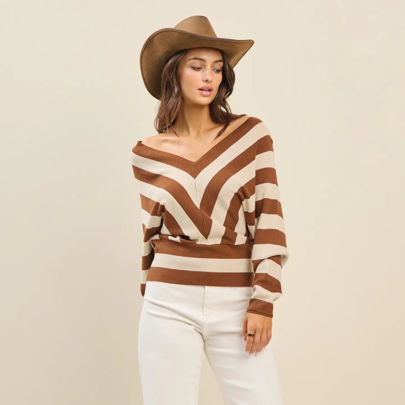 The Mocha Chevron Top