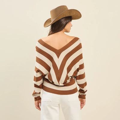 The Mocha Chevron Top