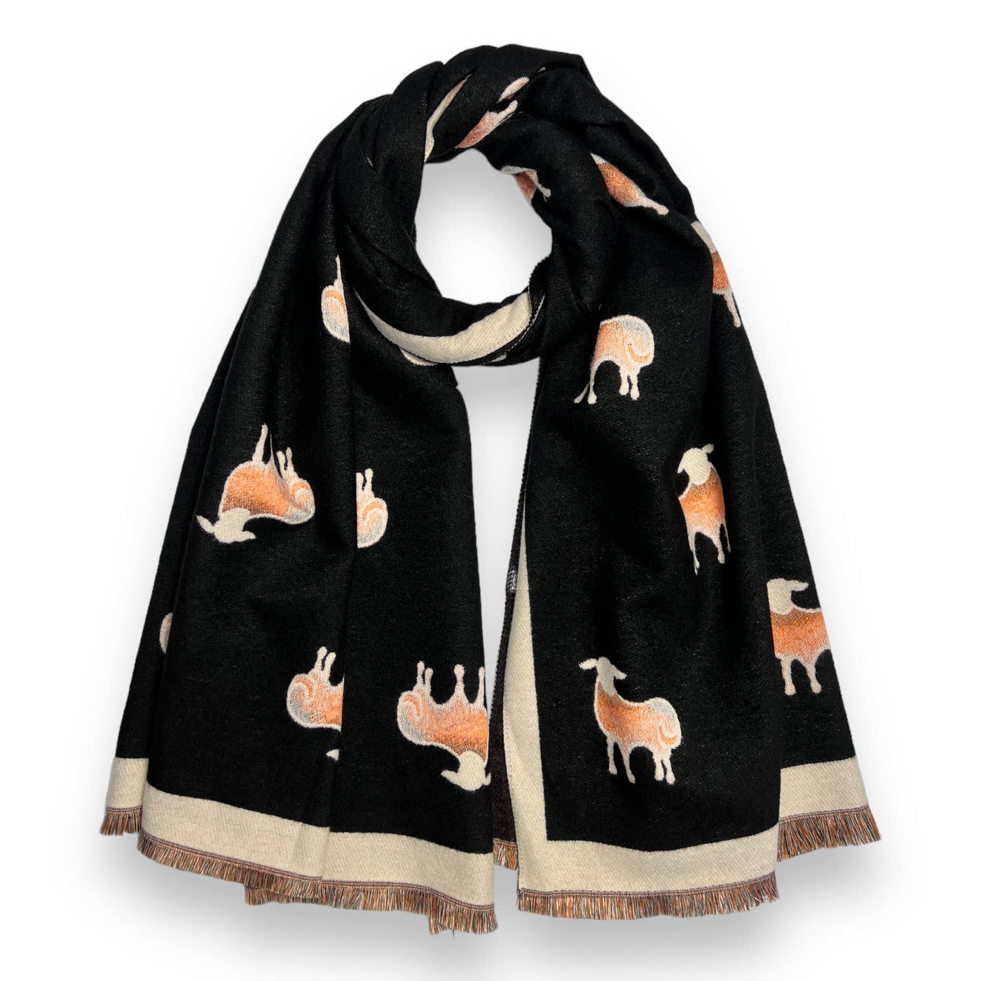 Sheep print on cashmere blend scarf