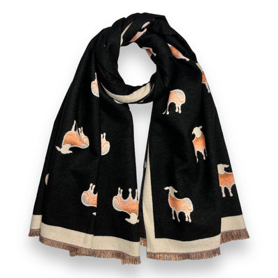 Sheep print on cashmere blend scarf