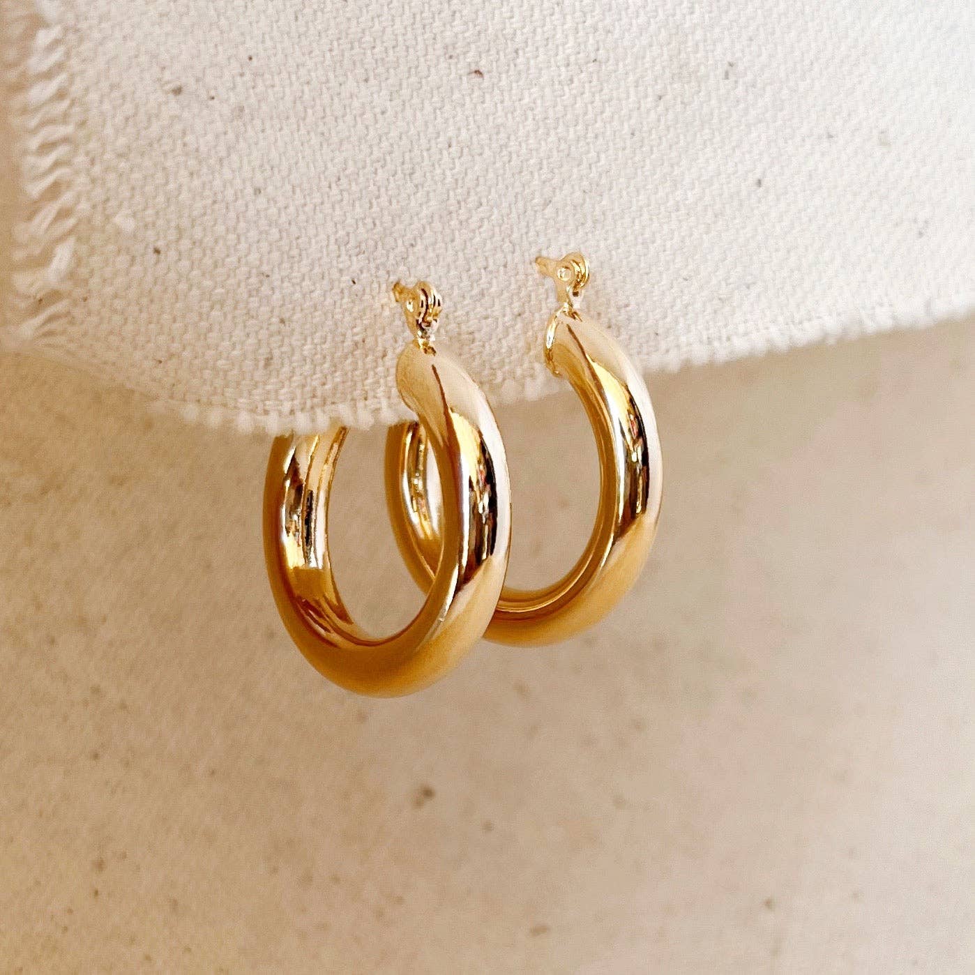 18k Gold Filled Classic 25mm Tube Hoops