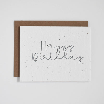 Plantable Greeting Card - Happy Birthday - Cursive