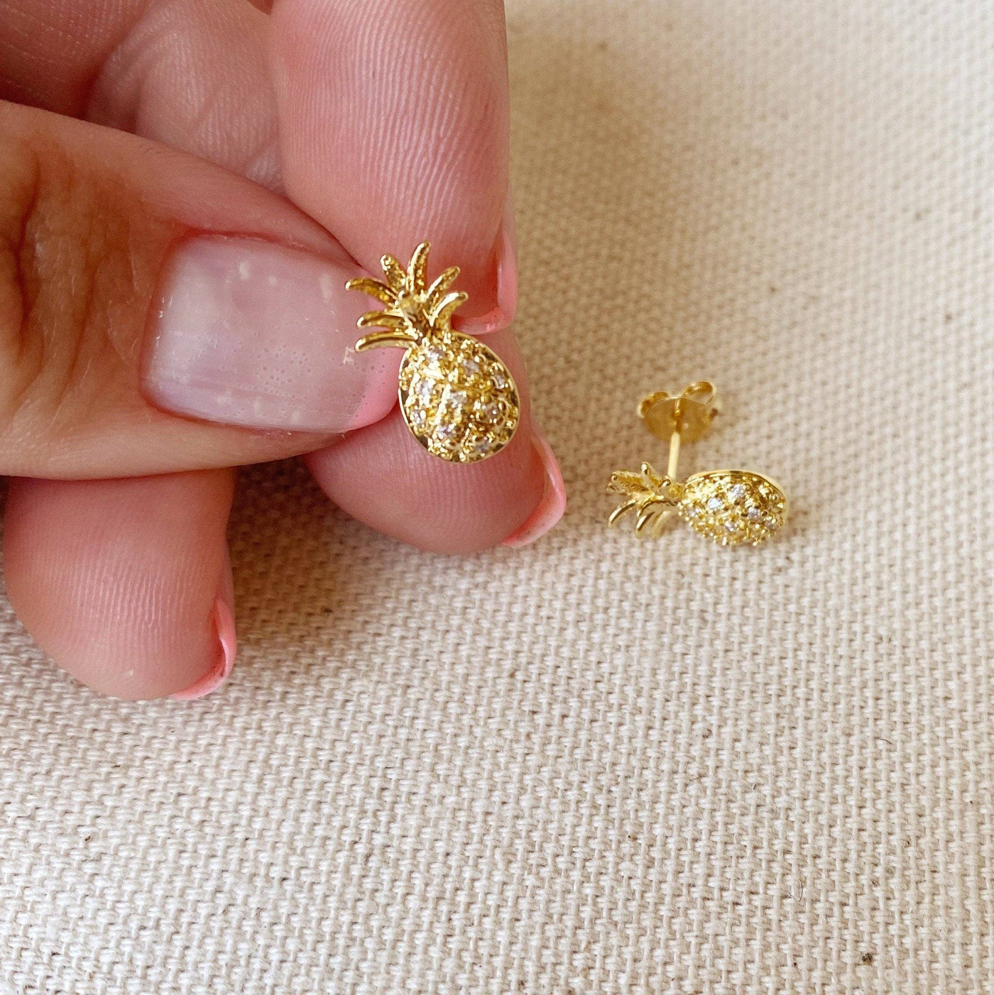 18k Gold Filled Pineapple Studs