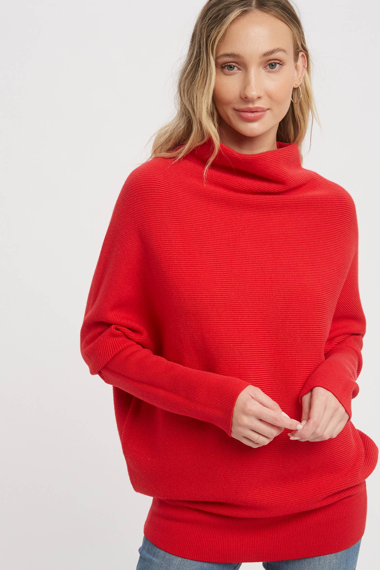 Slouch Neck Dolman Red